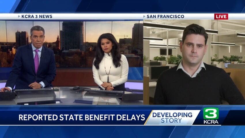 Ryan Curry, Hearst TV multimedia journalist, reported live with KCRA-TV news anchors.